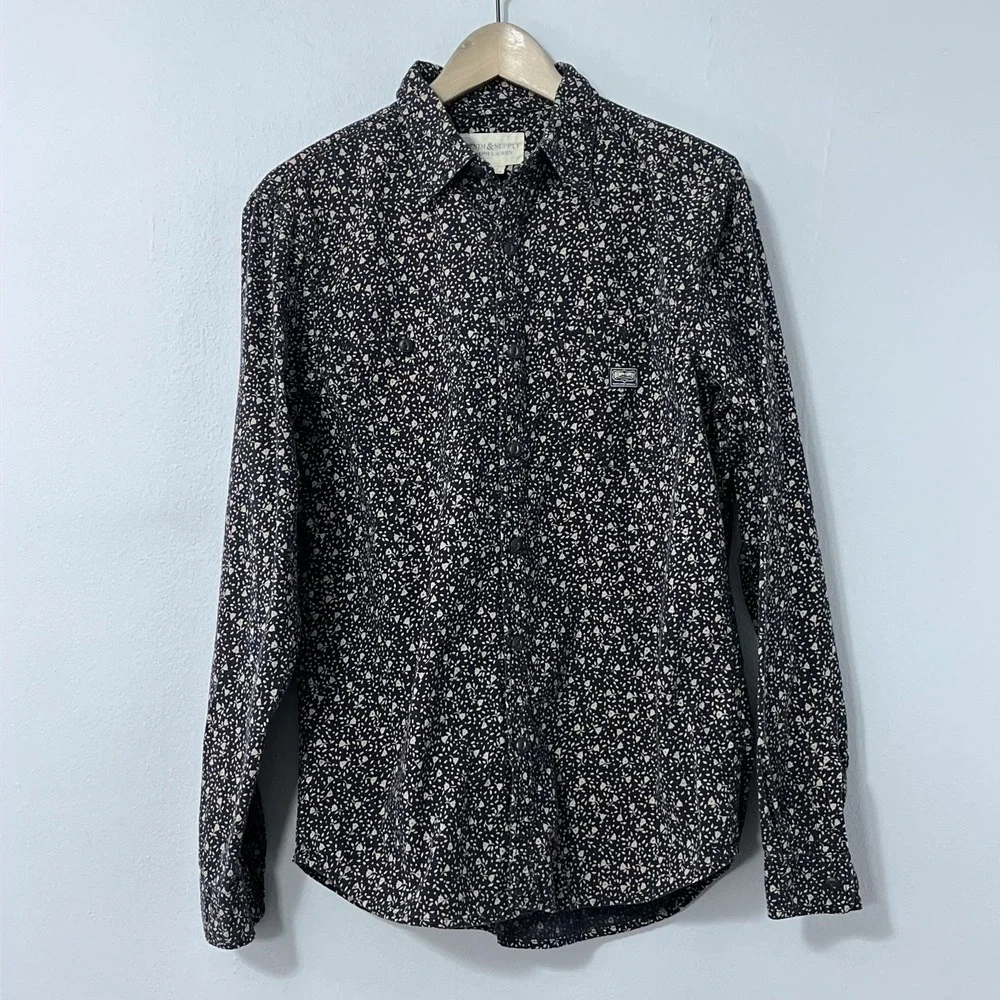 Denim & Supply Ralph Lauren Shirt Men Medium Navy Micro Floral Button Up